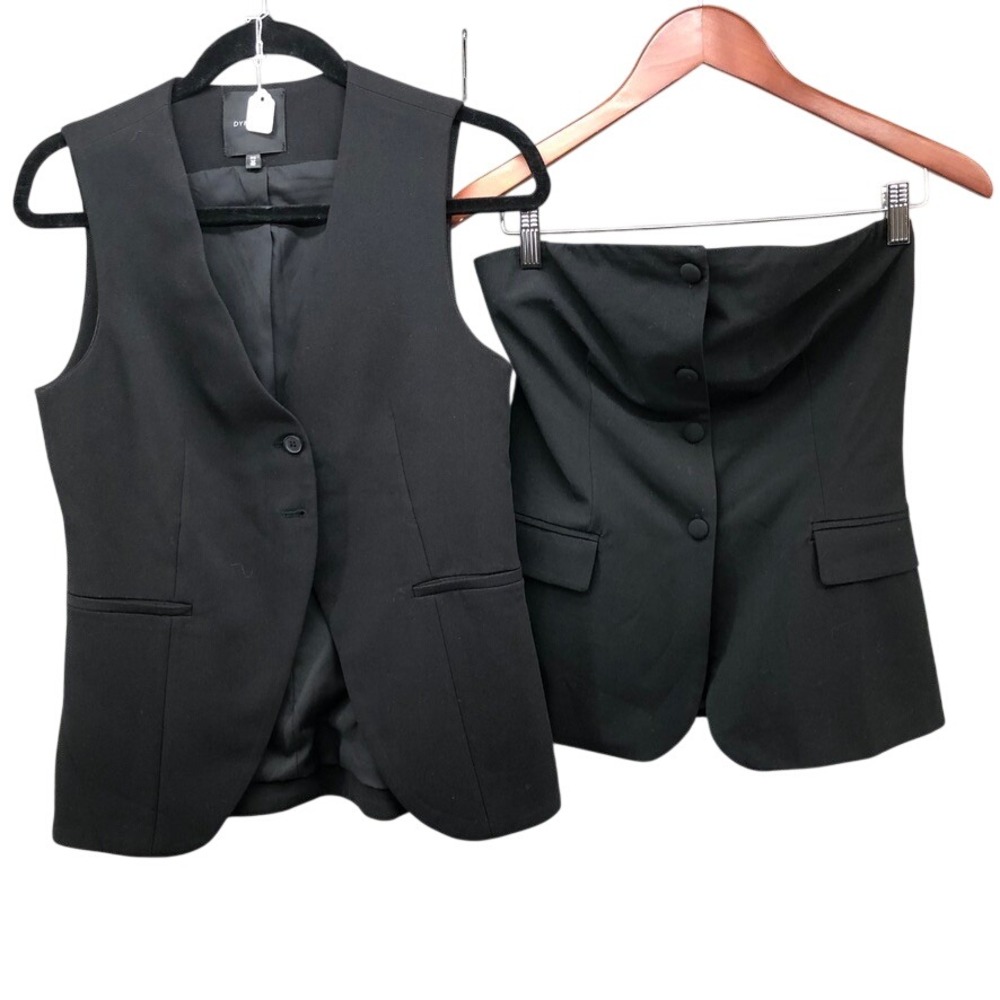 Dynamite H&M Vest Strapless Top Womens Small Black Button Tailored Bundle